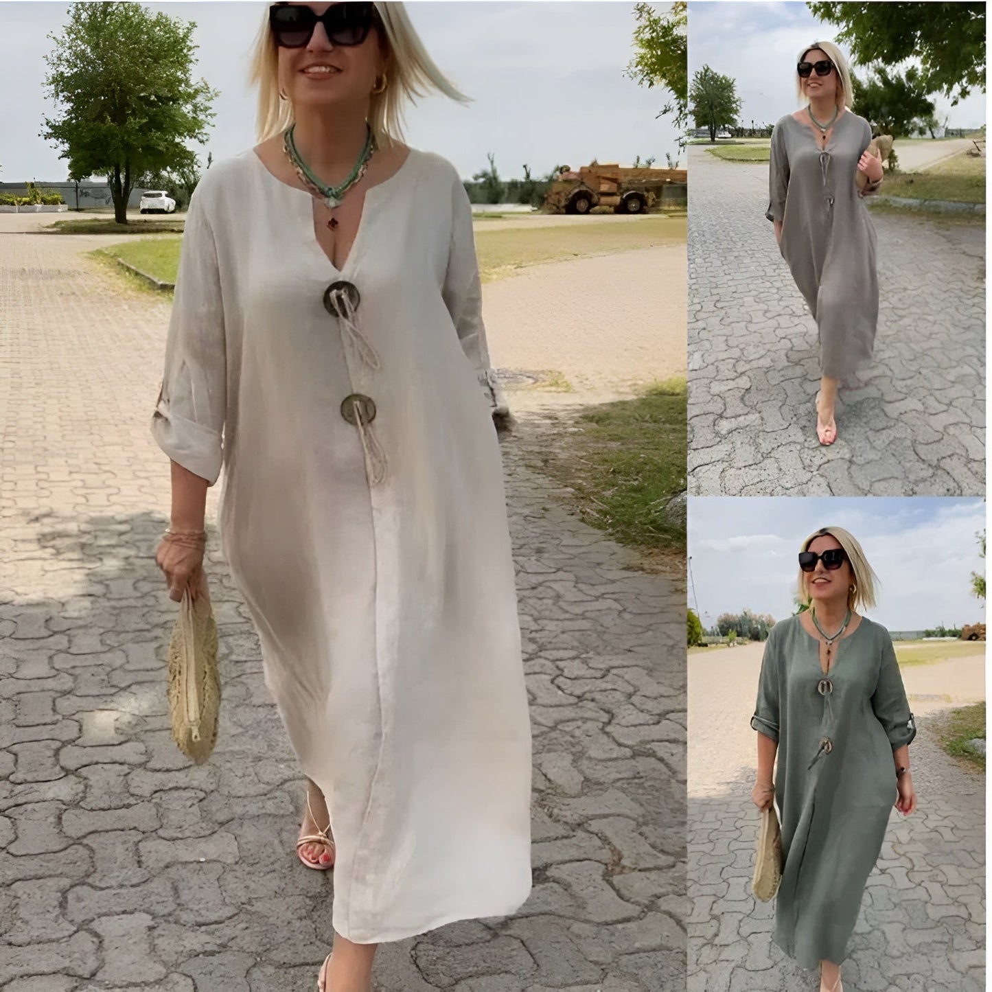 Robe Serena – élégance naturelle avec poches et tissu léger