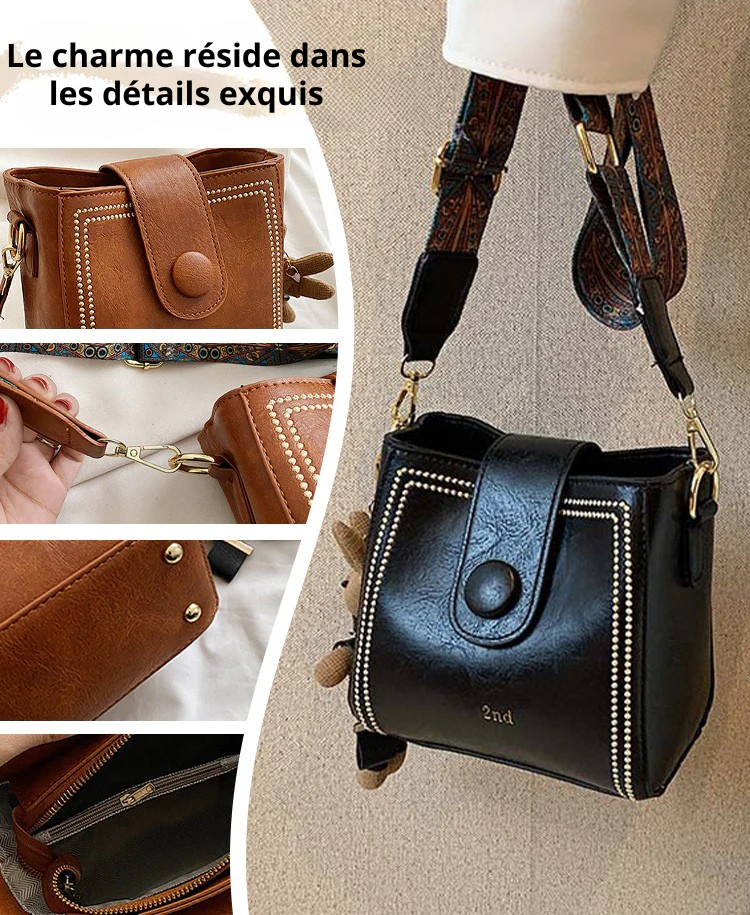 Sac vintage avec bandoulière large et réglable