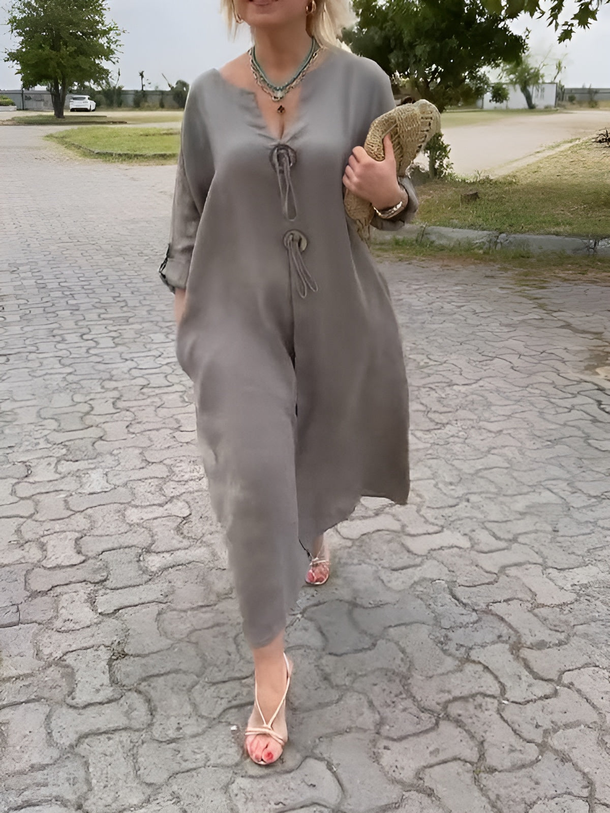 Robe Serena – élégance naturelle avec poches et tissu léger