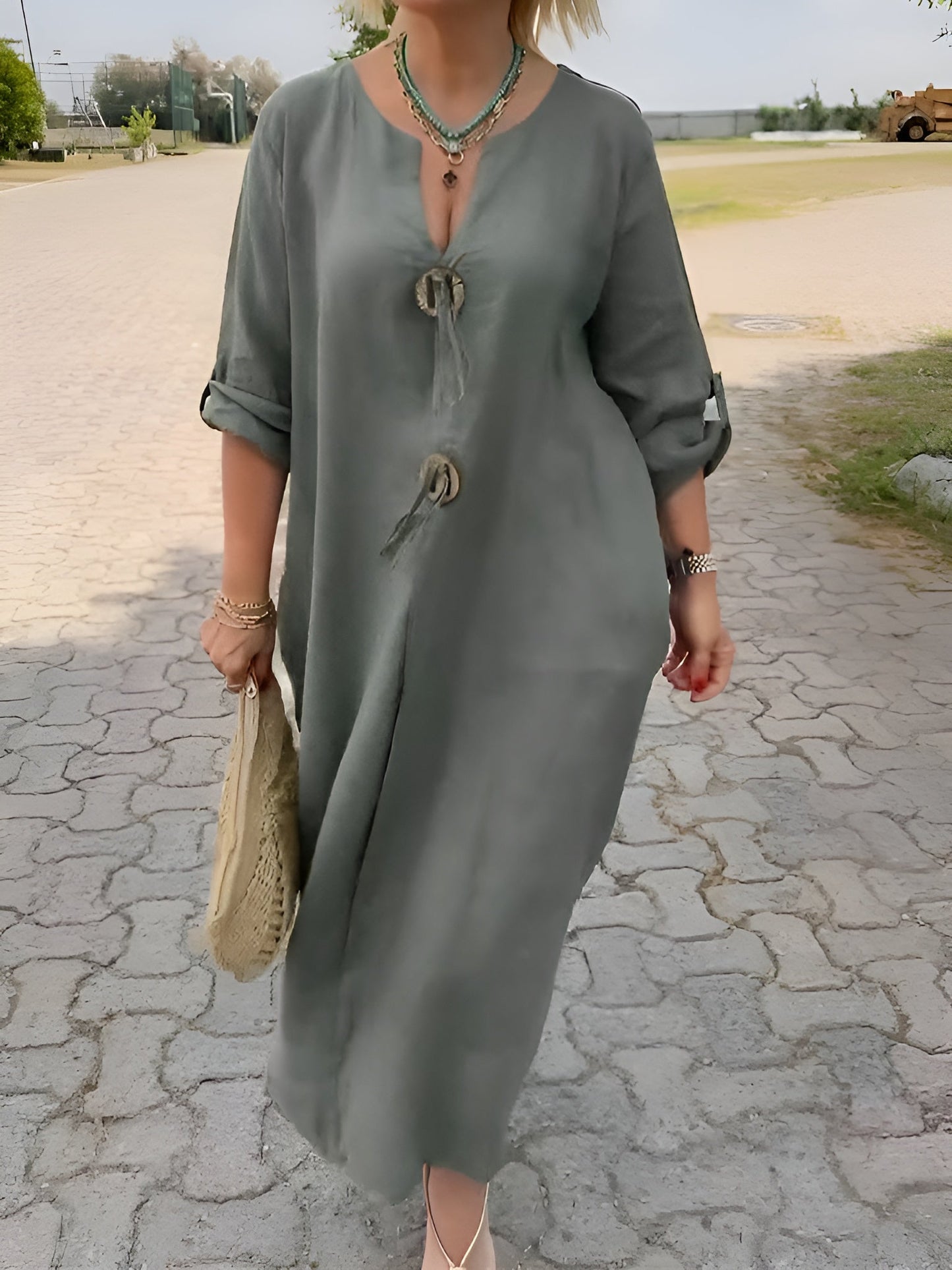 Robe Serena – élégance naturelle avec poches et tissu léger