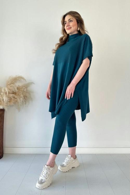 Ensemble deux pièces (haut + pantalon) en maille stretch pour femme