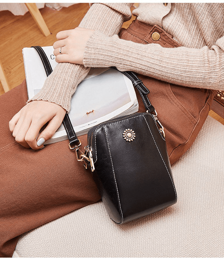 Sac Bandoulière Rétro en Cuir