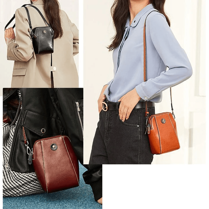 Sac Bandoulière Rétro en Cuir