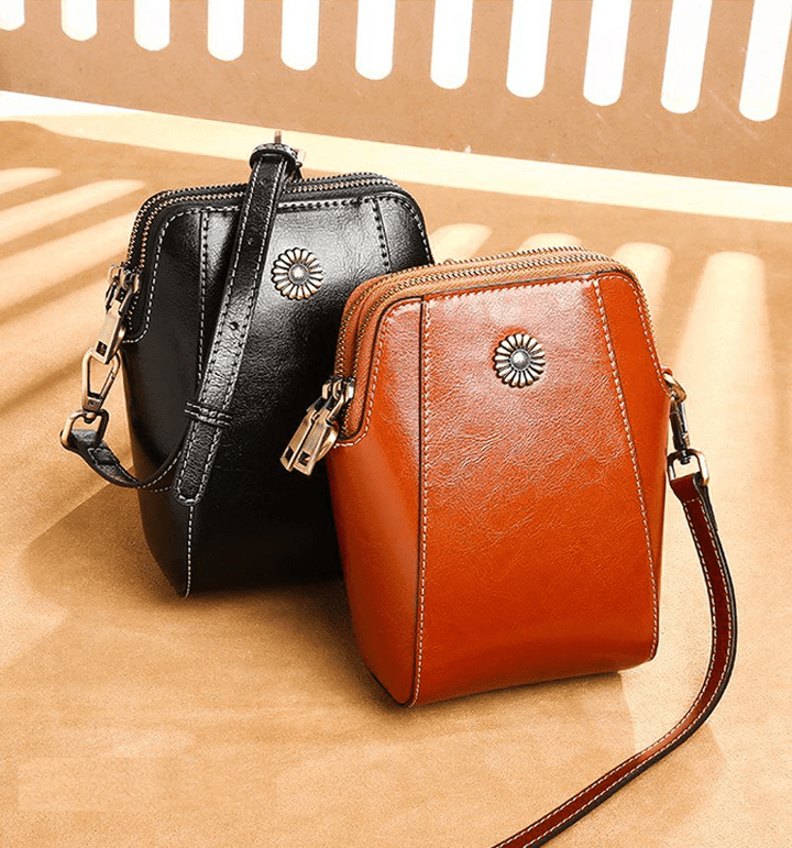 Sac Bandoulière Rétro en Cuir