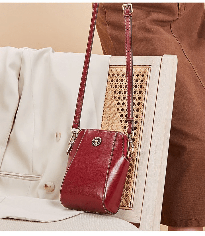 Sac Bandoulière Rétro en Cuir