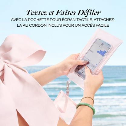 Sac de plage à nœud et pochette pour téléphone