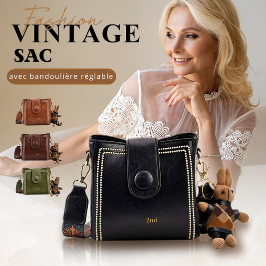 Sac vintage avec bandoulière large et réglable