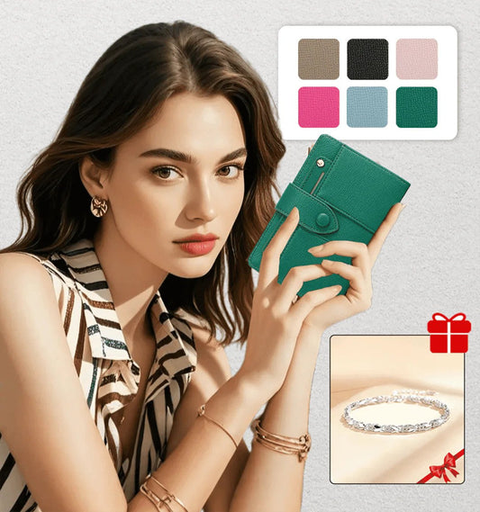 Portefeuille Bifold pour Femme + Bracelet de la chance en CADEAU