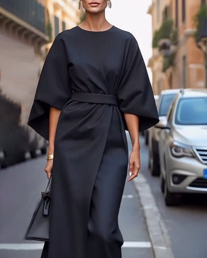 Robe Celestine™ avec manches lanternes élégantes et ceinture