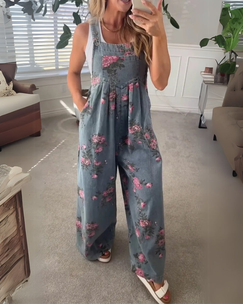 Salopette Mirona – Douceur Florale en Denim Chic