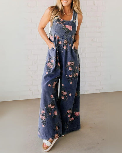 Salopette Mirona – Douceur Florale en Denim Chic