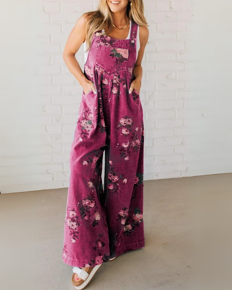 Salopette Mirona – Douceur Florale en Denim Chic