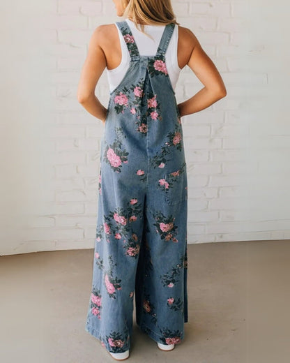 Salopette Mirona – Douceur Florale en Denim Chic