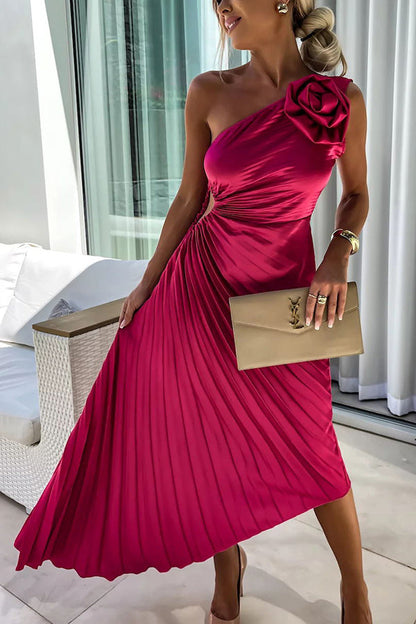 Robe Émeraude Royale – Élégance Asymétrique & Éclat Raffiné