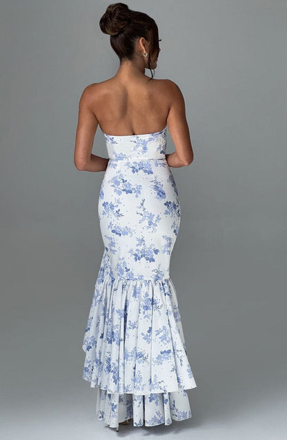 Robe florale bleue – charme & élégance romantique