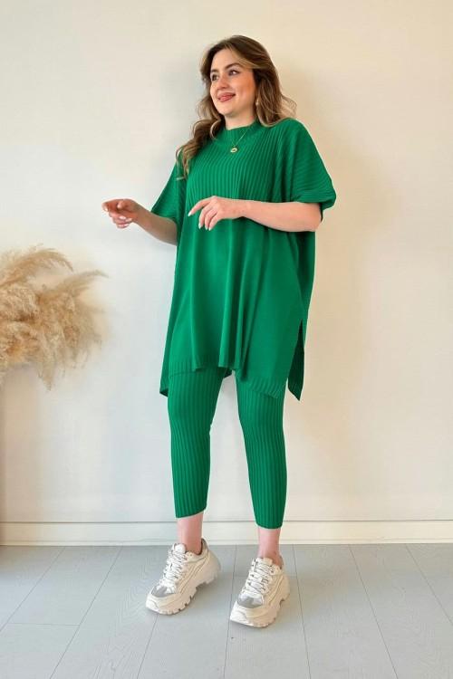 Ensemble deux pièces (haut + pantalon) en maille stretch pour femme