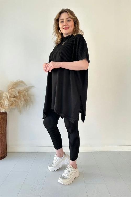 Ensemble deux pièces (haut + pantalon) en maille stretch pour femme