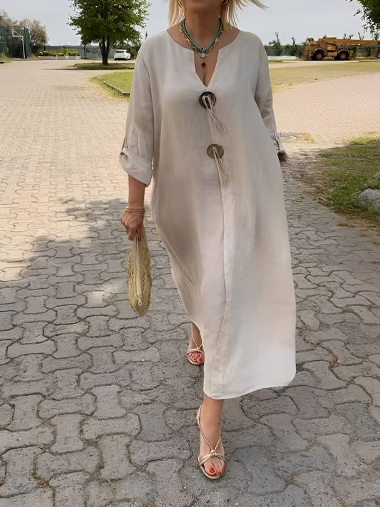 Robe Serena – élégance naturelle avec poches et tissu léger