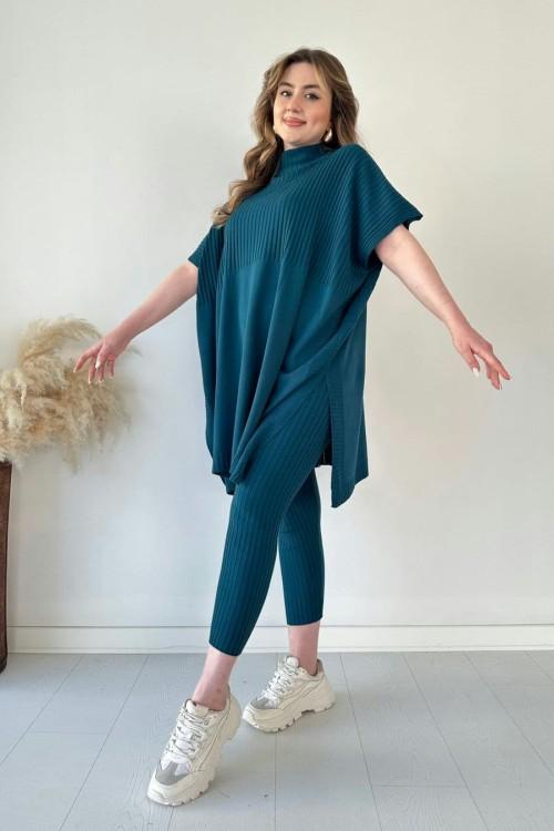 Ensemble deux pièces (haut + pantalon) en maille stretch pour femme