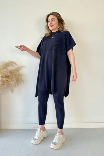 Ensemble deux pièces (haut + pantalon) en maille stretch pour femme