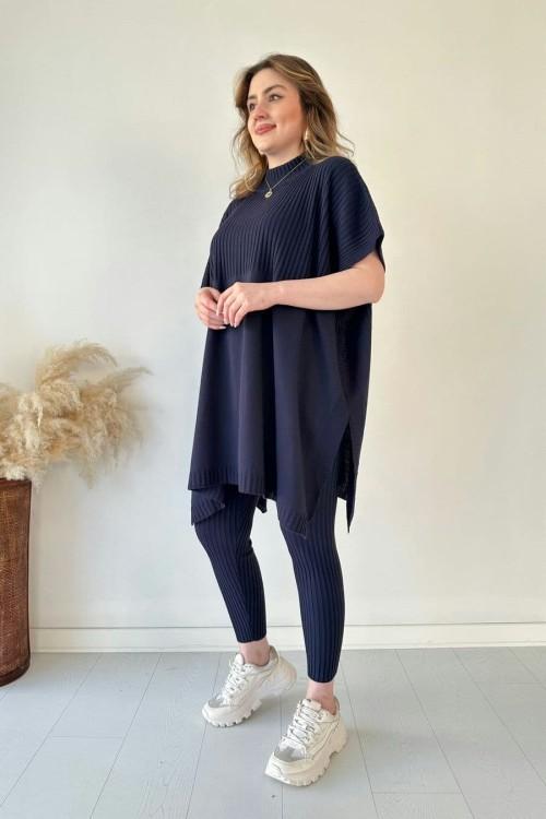 Ensemble deux pièces (haut + pantalon) en maille stretch pour femme